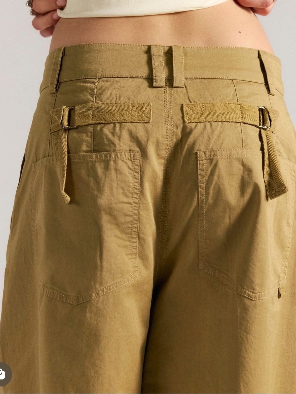 Free People silvertske chino High-Crop Pants in Deli seed color